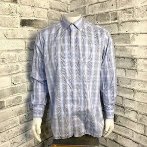 Eton Contemporary Check Button Down Dress Shirt